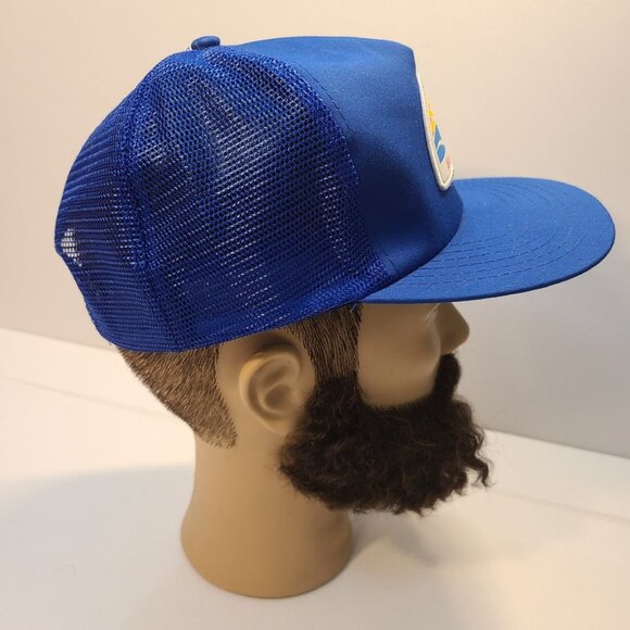 Vintage 90s Trucker Hat Atlantic loto Patch Foam/ Mesh Adjustable Hat - Picture 5 of 8